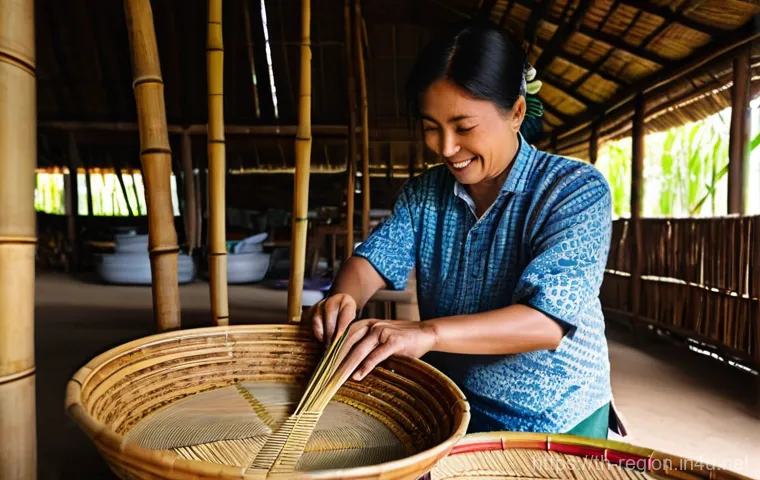 지역개발에서의 문화적 요인 고려 - Prompt 1: A Vibrant Thai OTOP Bamboo Weaving Workshop**
