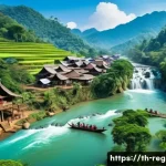 지역개발 실습 장소 추천 - A vibrant northern Thai mountain village scene featuring diverse hill tribe people in traditional co...